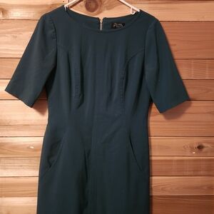 Tahari Forest Green Midi Dress
